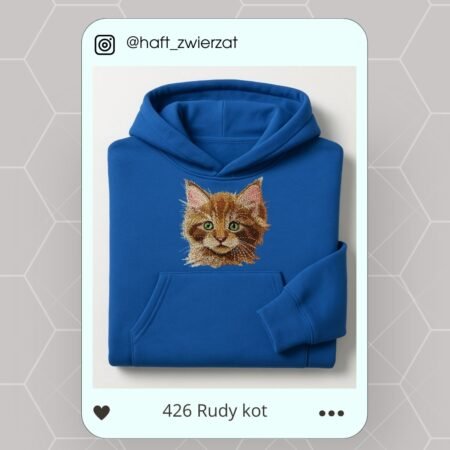 Koszulka/bluza z kapturem z haftem Kota Domowego. Gotowy wzór 426