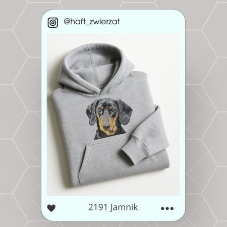 Koszulka/bluza z haftem Jamnika. Gotowy wzór 216