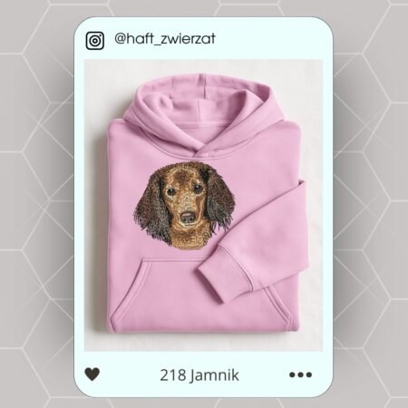 Koszulka/bluza z haftem Jamnika. Gotowy wzór 218