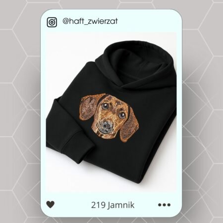 Koszulka/bluza z haftem Jamnika. Gotowy wzór 219