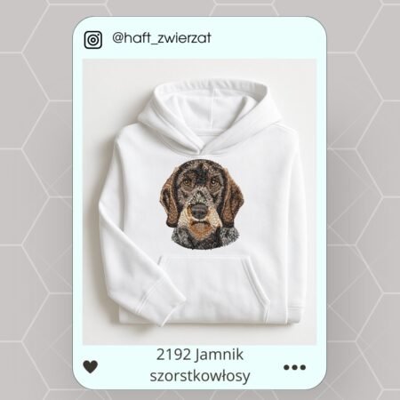 Koszulka/bluza z haftem Jamnika szorstkowłosego. Gotowy wzór 2192