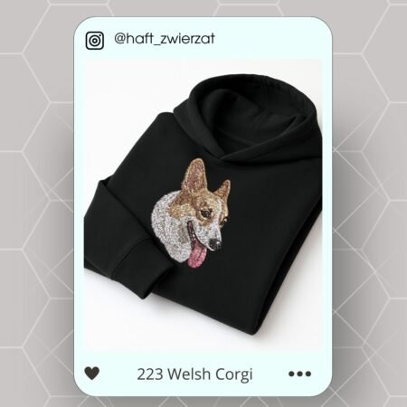 Koszulka/bluza z haftem Welsh Corgi. Gotowy wzór 223