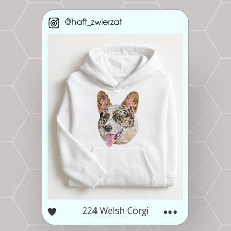 Koszulka/bluza z haftem Welsh Corgi. Gotowy wzór 224