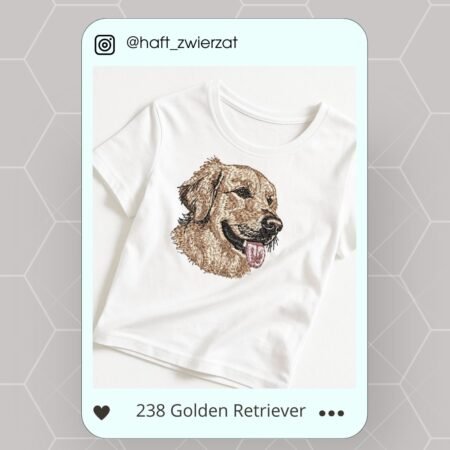 Koszulka/bluza z haftem Golden Retrievera. Gotowy wzór 238