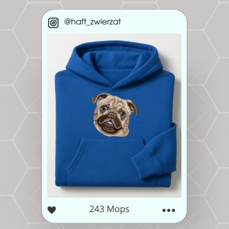 Koszulka/bluza z haftem Mopsa. Gotowy wzór 243