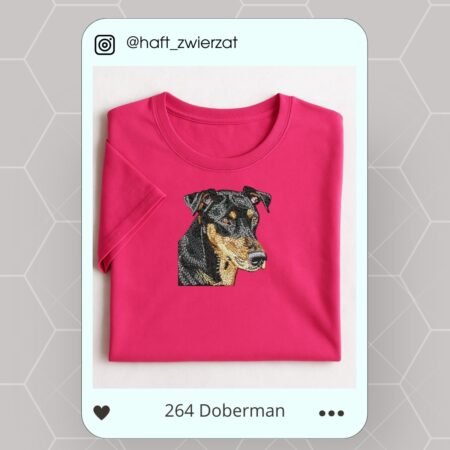 Koszulka/bluza z haftem Dobermana. Gotowy wzór 264