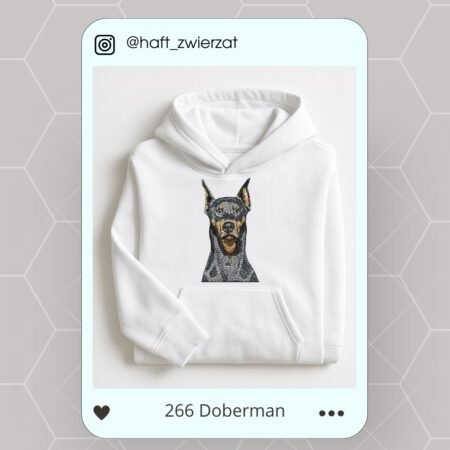 Koszulka/bluza z haftem Dobermana. Gotowy wzór 266