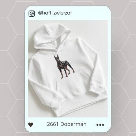 Koszulka/bluza z haftem Dobermana. Gotowy wzór 2661