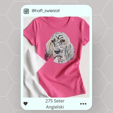 Koszulka/bluza z haftem Setera angielskiego. Gotowy wzór 275