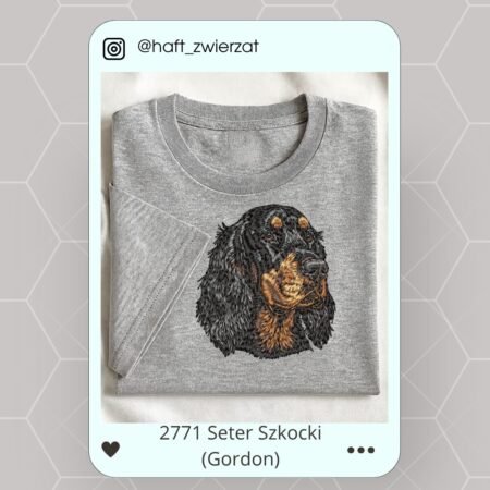 Koszulka/bluza z haftem Setera szkockiego (Gordon). Gotowy wzór 2771