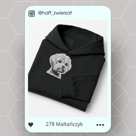 Koszulka/bluza z haftem Maltańczyka. Gotowy wzór 278