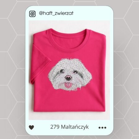 Koszulka/bluza z haftem Maltańczyka. Gotowy wzór 279