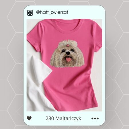 Koszulka/bluza z haftem Maltańczyka. Gotowy wzór 280