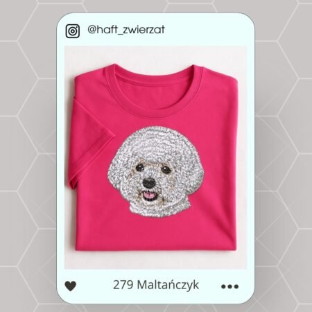 Koszulka/bluza z haftem Bichon Frise. Gotowy wzór 290