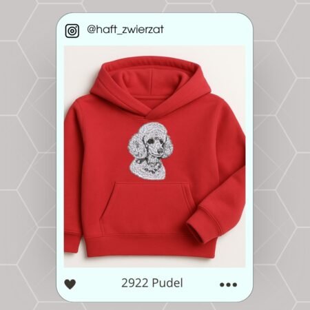 Koszulka/bluza z haftem Pudla. Gotowy wzór 2922