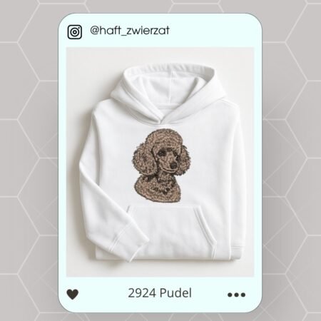 Koszulka/bluza z haftem Pudla. Gotowy wzór 2924