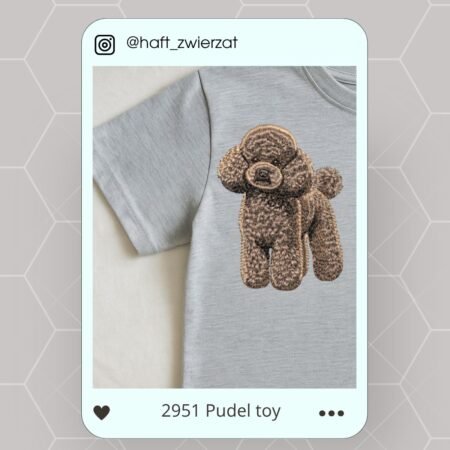 Koszulka/bluza z haftem Pudla toy. Gotowy wzór 2951