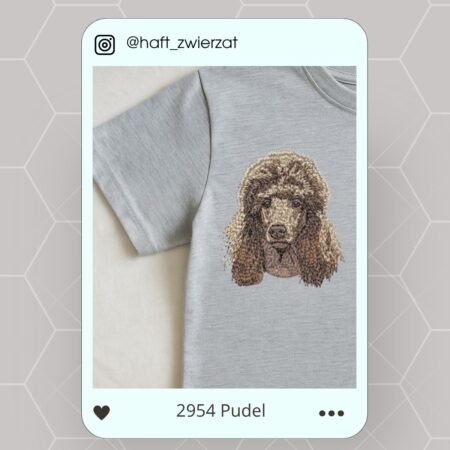Koszulka/bluza z haftem Pudla. Gotowy wzór 2954