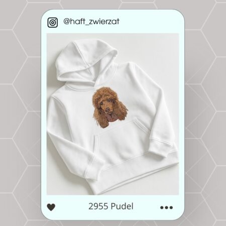 Koszulka/bluza z haftem Pudla. Gotowy wzór 2955