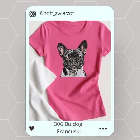 Koszulka/bluza z haftem Buldoga francuskiego. Gotowy wzór 306