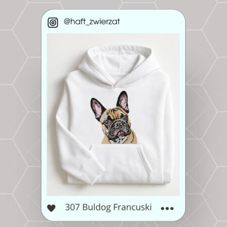 Koszulka/bluza z haftem Buldoga francuskiego. Gotowy wzór 307