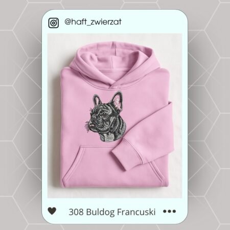 Koszulka/bluza z haftem Buldoga francuskiego. Gotowy wzór 308