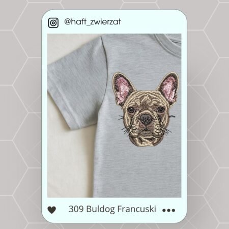 Koszulka/bluza z haftem Buldoga francuskiego. Gotowy wzór 309