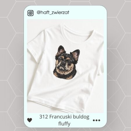 Koszulka/bluza z haftem Francuskiego buldoga fluffy. Gotowy wzór 312