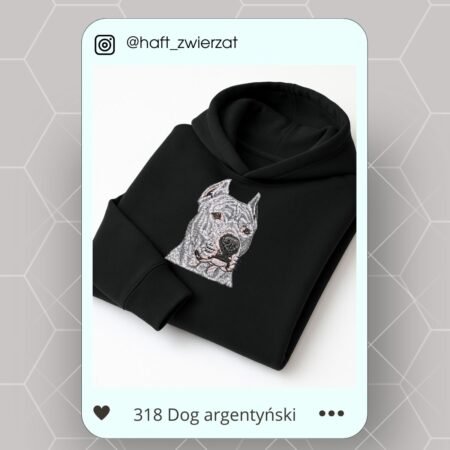Koszulka/bluza z haftem Dogo Argentino. Gotowy wzór 318