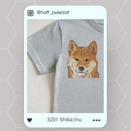 Koszulka/bluza z haftem Shiba Inu. Gotowy wzór 3201
