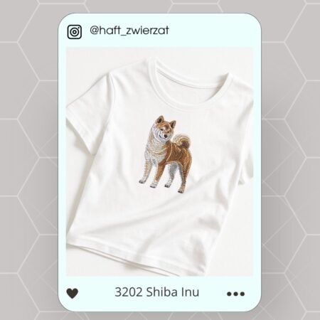 Koszulka/bluza z haftem Shiba Inu. Gotowy wzór 3202