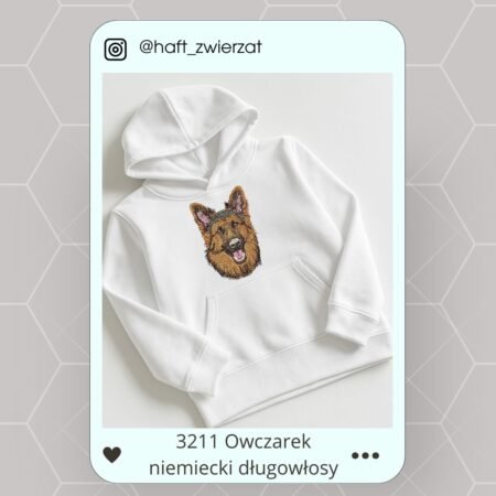 Koszulka/bluza z haftem Owczarka niemieckiego długowłosego. Gotowy wzór 3211