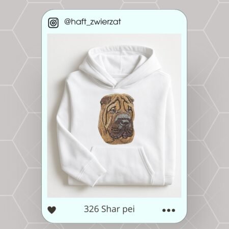 Koszulka/bluza z haftem Shar Pei. Gotowy wzór 326