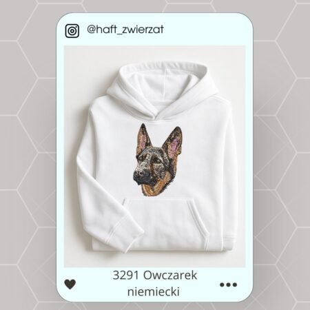 Koszulka/bluza z haftem Owczarka niemieckiego. Gotowy wzór 3291