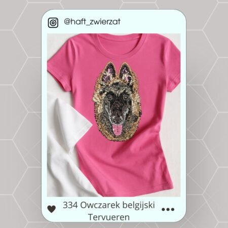 Koszulka/bluza z haftem Owczarka belgijskiego Tervuerena. Gotowy wzór 334