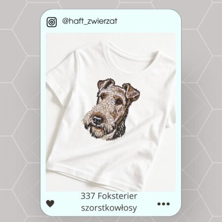 Koszulka/bluza z haftem Foksteriera szorstkowłosego. Gotowy wzór 337