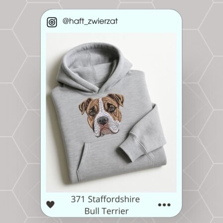 Koszulka/bluza z haftem Staffordshire Bull Terriera. Gotowy wzór 371