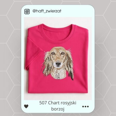 Koszulka/bluza z haftem Charta rosyjskiego Borzoja. Gotowy wzór 507