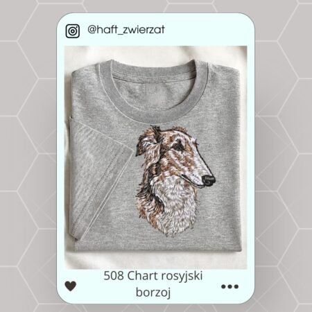 Koszulka/bluza z haftem Charta rosyjskiego Borzoja. Gotowy wzór 508