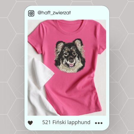 Koszulka/bluza z haftem Fińskiego Lapphunda. Gotowy wzór 521