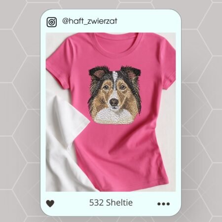 Koszulka/bluza z haftem Sheltie. Gotowy wzór 532