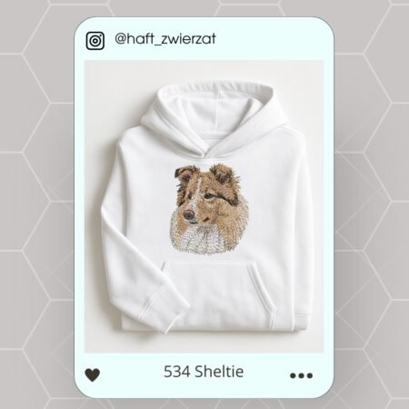 Koszulka/bluza z haftem Sheltie. Gotowy wzór 534