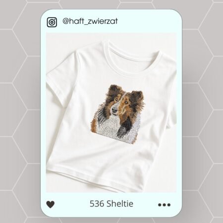 Koszulka/bluza z haftem Sheltie. Gotowy wzór 536