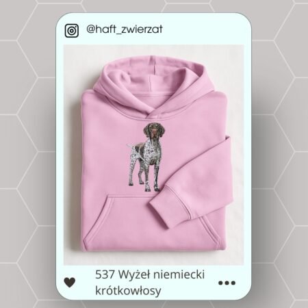 Koszulka/bluza z haftem Wyżła niemieckiego krótkowłosego. Gotowy wzór 537