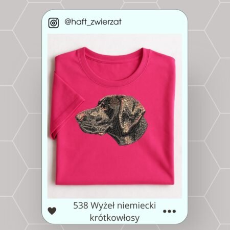Koszulka/bluza z haftem Wyżła niemieckiego krótkowłosego. Gotowy wzór 538