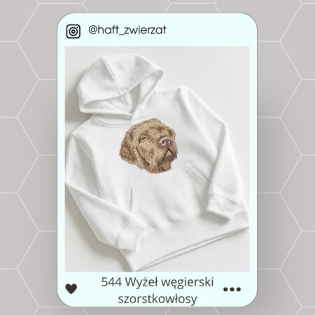 Koszulka/bluza z haftem Wyżła węgierskiego szorstkowłosego. Gotowy wzór 544