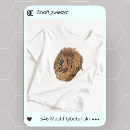 Koszulka/bluza z haftem Mastifa tybetańskiego. Gotowy wzór 546