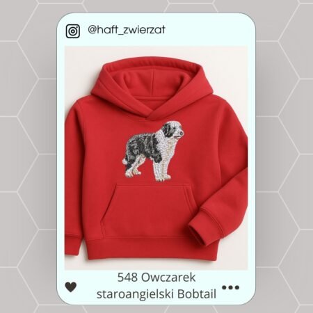 Koszulka/bluza z haftem Bobtaila. Gotowy wzór 548