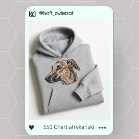 Koszulka/bluza z haftem Charta afrykańskiego (Azawakh). Gotowy wzór 550